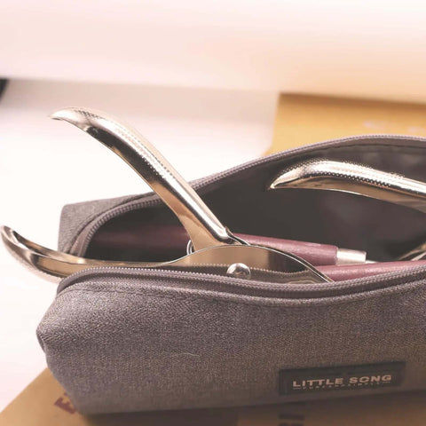 Dual Hole Punch Set With One Quarter Inch And One Eighth Inch Holes, Handy Single Hole Punch in a zippered fabric case