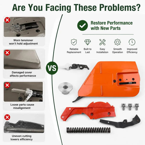Chain Brake Clutch Toggle Joint Kit For Chainsaw Replacement Fits 362 365 371 372 385 390 Models with spring, cover, and screws