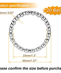 5/32 Inch Bike Headset Bearings Set - 4 Pack For MTB 1-1/8 Inch Headset Bearings, 20 Ball Bearings Per Cage diagram