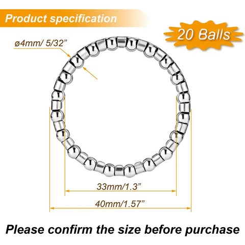 5/32 Inch Bike Headset Bearings Set - 4 Pack For MTB 1-1/8 Inch Headset Bearings, 20 Ball Bearings Per Cage diagram