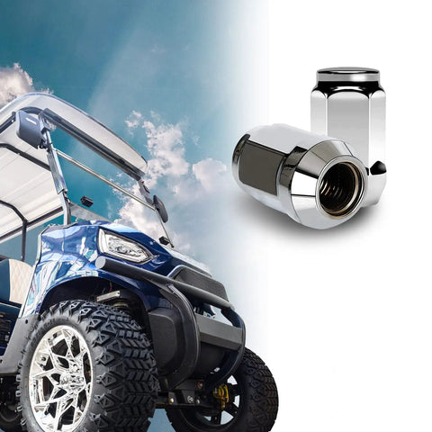 Chrome Golf Cart Lug Nuts 1/2-20 Thread Fits EZGO And Club Car Wheels 16 Pack Built Tough Anti Corrosion Nut Set