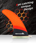 9 Inch SUP Center Fin With Cross Screw For Surfboard Stand Up Paddleboard And Longboard Fiberglass Honeycomb Orange