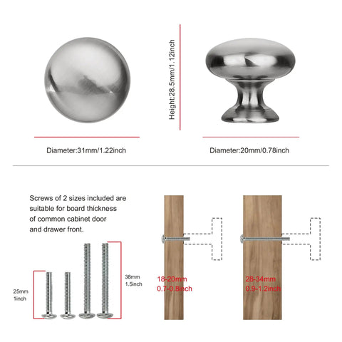 10 Pack Brushed Nickel Cabinet Knobs And Pulls For Kitchen Cabinets Bedroom Dressers And Wardrobes Solid Zinc Alloy Hardware