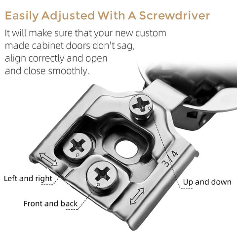 60 Pack 30 Pairs Three Quarter Inch Overlay Soft Close Cabinet Hinges Satin Nickel Stainless Steel Concealed Hidden