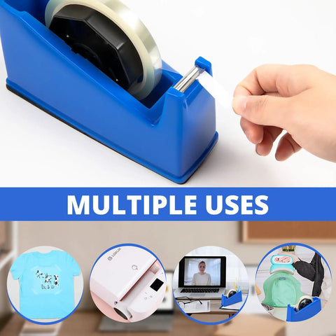 2-In-1 Heat Tape Dispenser For Sublimation And Regular Tape One-Handed Blue Desk Holder Fits 1 Inch And 3 Inch Cores