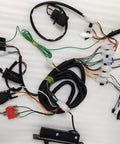 Wiring components of the 32 Inch Go Kart Rear Axle Kit With Steering Parts And 72V 3000W Electric Motor Kit on white background