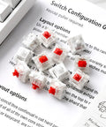 30 Pcs Red Mechanical Keyboard Switches With Clip, 3 Pin, Clicky Tactile Feel, Dustproof And Durable for LED Keyboards