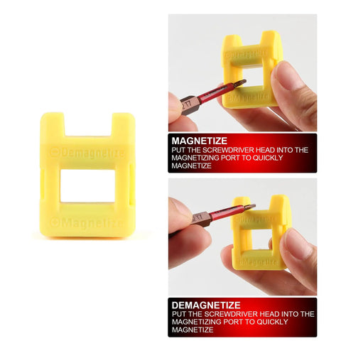 Yellow magnetizer and demagnetizer tool from Torx Bit Set 25 PC With Security Tamper Resistant Star Bits T5 To T40