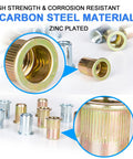 Pro Grade 860Pcs Rivet Nut Kit With SAE UNC Rivet Nuts Assortment in various sizes, zinc plated carbon steel close-up
