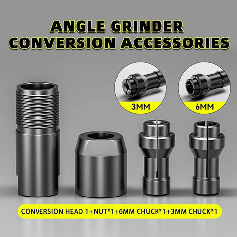 M10 Thread Adapter Set That Turns Your Angle Grinder Into A Sweet Straight Shooter With Heavy Duty Steel Build And A Solid Grip You Can Bank On For All Day Shop Use. Image shows various angle grinder conversion accessories.