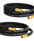 Ready To Roll 2 Pack Air Compressor Whip Hose 3/8 Inch By 6 Feet Lead In Tube coiled with brass end caps for smooth airflow.