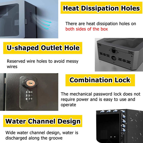 Kickass Heavy Duty EV Charger Pedestal Built Like A Tank All Weather Electric Vehicle Charging Station showing heat dissipation holes and combination lock.