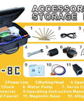 800W Portable Electrical Discharge Machining Tap Eroder accessories including electrodes, power line, spanner, and manual in storage box