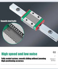 9mm LML9B Miniature Linear Rail With Bearing Steel Rail Block featuring smooth steel balls, high speed, low noise.