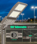 Beefy 400W LED Parking Lot Light With 60,000 Lumens IP65 DLC UL Listed Stadium Flood Beam 5000K 100 277V slip fitter pole
