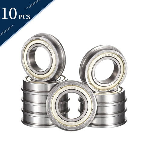 HiPicco F6904ZZ flanged ball bearing, 20x37x9 mm, chrome steel, double metal shield, 10 pcs