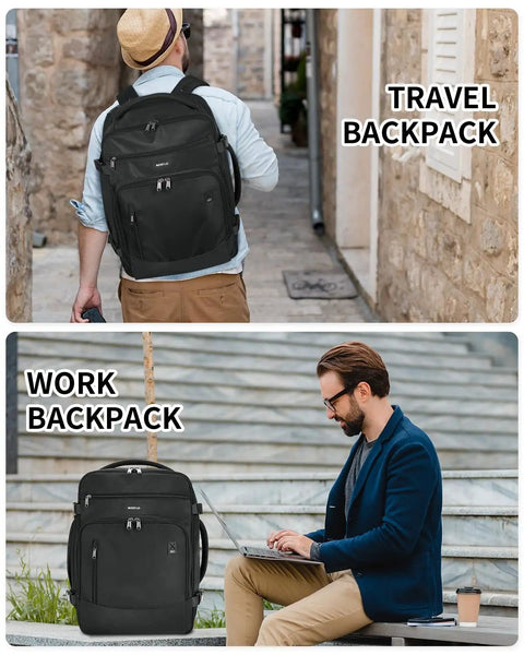 Underseat Travel Backpack for Men 30L Carry On with USB Port Clear Toiletry Bag Laptop Sleeve 14 Pockets Airline Approved Personal Item for Spirit