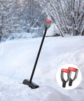 2 Pack Red D Grip Shovel Handles For 1-1/4 Inch Shovels, Plastic Replacement Grips With 32mm Inner Diameter in snowy landscape