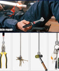 Mechanic using Magnetic Pickup Tool With 20 Pound Pull And Telescoping Reach To 30 Inches picking tools under a vehicle