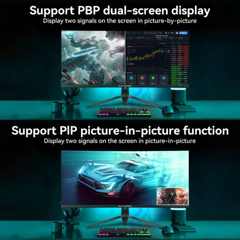 34-Inch Ultrawide Curved Gaming Monitor UWQHD 3440x1440 165 Hz Refresh 1ms MPRT displaying PBP and PIP functions