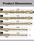 LITDDDW 10-piece masonry drill bit set with gold-tone carbide bits, sizes 3/16–1/2 in.