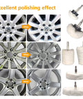 Tworider 6-piece drill buffing wheel kit with white plush polishing pads and metal shank adapters