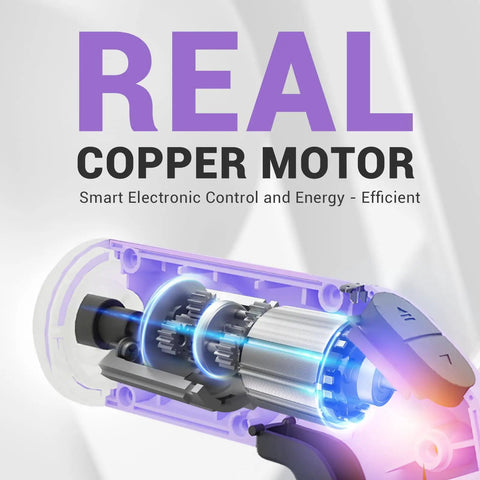 Illustration of the real copper motor in the 4V Cordless Screwdriver Set With 2000mAh Battery, USB C Charging, 1/4 Inch Magnetic Hex Chuck.