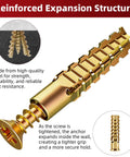 Heavy Duty Expansion Anchors And Screws For Door Hinge Repair With Tough As Nails Grip Plug Set For Drywall Concrete Plaster Wood Multi Surface Fastening And Wall Hardware Kit For Any Home Project showing reinforced steel structure.