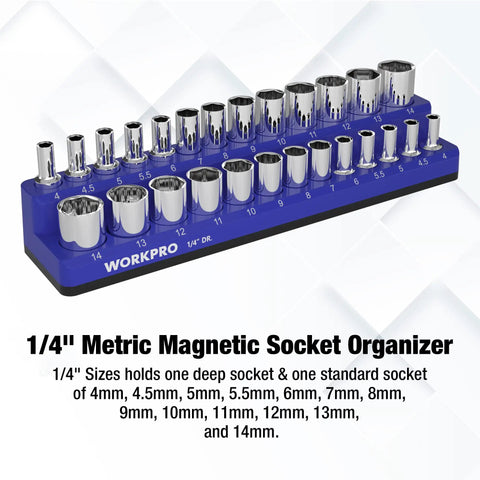 Beast Mode Magnetic Socket Organizer Hauls Up To Twenty Six Metric Sockets With A Heavy Duty Base That Locks Your 1/4 Inch Tool Rack Tight For Zero Sweat Garage Organization Every Time