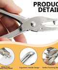 Two Pack One Eighth Inch Hole Puncher Mini Paper Punch Three Millimeter Circle Punch for Crafting Office Tags DIY Cards shown with metal detail