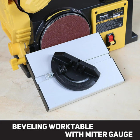 Pro Grade Belt And Disc Sander Combo With 4x36 Inch Belt And 6 Inch Disc, 3/4 HP Motor, tiltable table with miter gauge