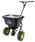 Spyker P20 5010 50 Pound Capacity Broadcast Spreader for fertilizer grass seed and ice melt with pro grade build on lawn