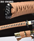 Handmade Aluminum Steel Katana Full Tang Blunt Blade For Safe Practice Iaido Bushido Samurai Sword Training handle detail