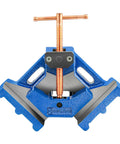 Rugged Ductile Iron 90 Degree Angle Clamp With 2.36 Inch Opening For Welding And Metal Fabrication, powder-coated blue clamp