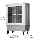 Portable Air Conditioner With Huge Water Tank And Seven Chill Modes, Evaporative Air Cooler For Room Or Workshop, Lightweight Abs Fan shown.