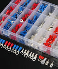 Get This Super Dope 1000Pc Insulated Crimp Terminals Assortment Kit With 24 Types Of Electrical Wire Connectors For All Your Cable Cord Pin Spade Fork Ring And Grounding Needs To Keep Things Tight. 1000-piece insulated crimp terminal assortment in organizer box, red and blue connectors