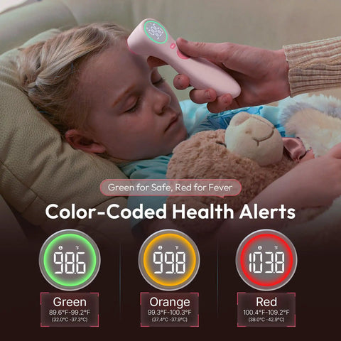 No Touch Infrared Thermometer For Kids And Adults With One Second Reading Pink Non Contact Medical Thermometer Hospital Grade Accuracy Quick Temp Check For The Whole Family, pink forehead check