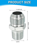 1-1/16 Inch JIC Male To 1/2 Inch R Pipe Fitting Hydraulic Adapter, 74 Degree Flare, Carbon Steel, with product size dimensions