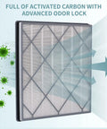 HE401 Compatible True HEPA Filter Replacement For 4 Fan Air Purifiers With Odor Lock showing activated carbon