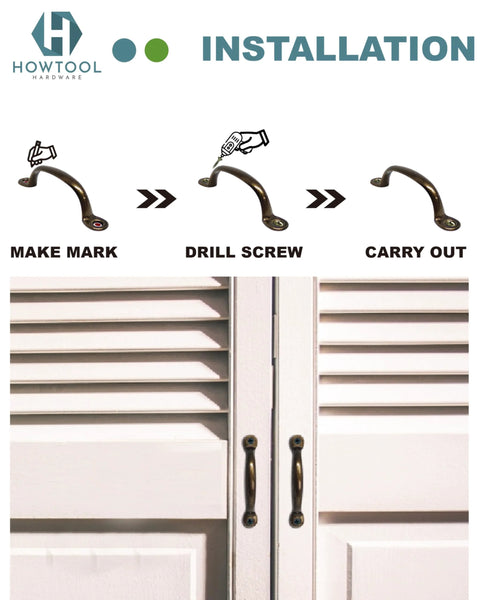 Oil Rubbed Black Utility Tray Pulls 10 Pack With Screws installation guide on wooden cabinet doors