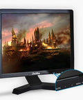 Big 19 Inch CCTV Security Monitor With No Image Stretch For NVR 1280 by 1024, metal housing, showing fantasy castle scene.