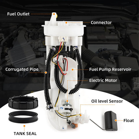 Electric Fuel Pump Module With Sending Unit Plug-And-Play Compatible For Honda Civic 2001-2005 components labeled