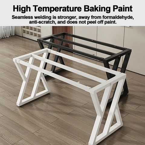 Hella Sturdy Heavy Duty Rustic Table Legs With Fully Adjustable Leveling Foot Pads For Coffee Dining Desk Cabinet Or Sofa Featuring Killer Sandblasted Steel Vibe displayed in white and black finish.