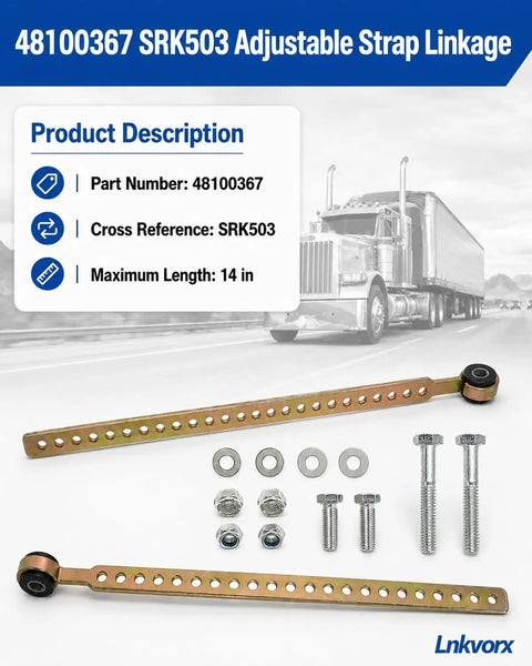 Height Control Valve Linkage Kit With 14 Inch Adjustable Rod Complete Hardware Kit Included Direct Replacement For HDX Style Systems Easy Install Plug And Play Ready Heavy Duty Suspension Upgrade For Trucks SUVs Vans.