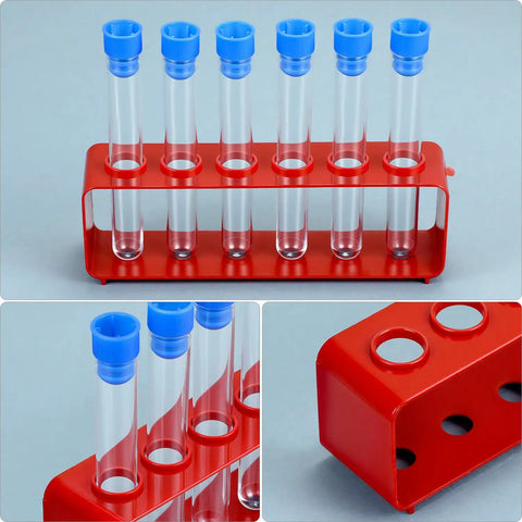 Two Rack Laboratory Test Tube Set With Airtight Caps And 12 Transparent Plastic Tubes For Experiments, Science Party Decor