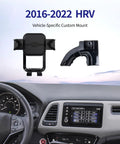 Hella Secure Custom Fit Car Phone Mount For Honda HRV 2016 To 2022 with dashboard clip and 360 rotation design.