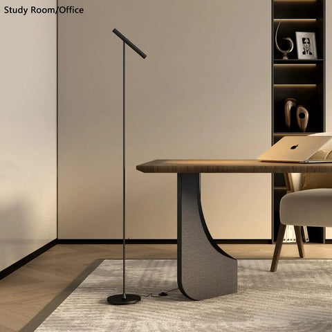 Tall LED Floor Lamp With Foot Switch 66 Inch Modern Standing Lamp For Living Room Bedroom Office And Study Adjustable Head