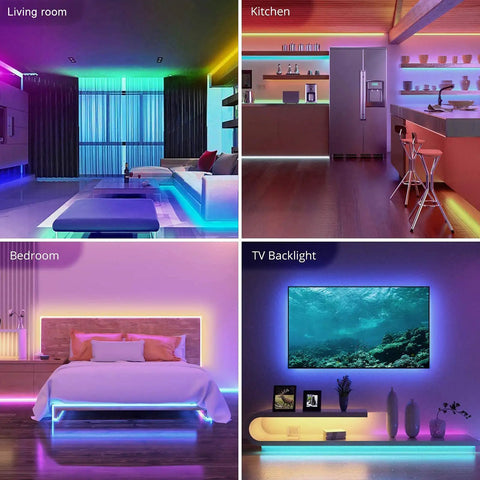 Get These Super Long 65.6 Foot RGB LED Strip Lights That Sync Perfectly With Your Music Using App Control Or Remote in home decor