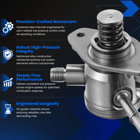 Close-up of Plug N Play High Pressure Fuel Pump With Seal Gasket And Bolt highlighting reinforced construction for GMC 2010-2017