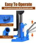 Heavy Duty Hydraulic Toe Jack 20 Ton Car Lift Rig With Heat Treated Steel Body, showing unloading valve and rotating rod.